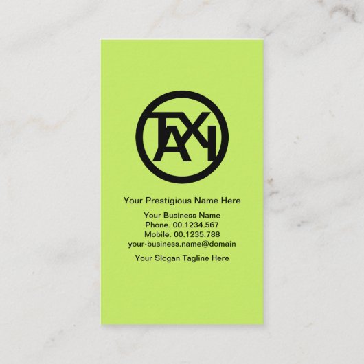 ハッピーグリーンスマイルドタクシー顔タクシードライバー 名刺 (裏面)