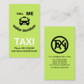 ハッピーグリーンスマイルドタクシー顔タクシードライバー 名刺 (正面/裏面)