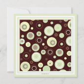 ハッピーグリーンドットニュートラルベビーシャワー招待状 招待状 (裏面)