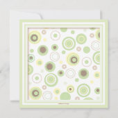 ハッピーグリーンドットニュートラルベビーシャワー招待状 招待状 (裏面)