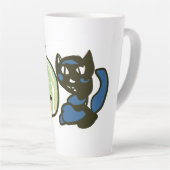 ハッピーグリーンハロウィーンのカボチャのちょうちん黒猫 カフェラテマグ (右アングル)