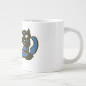 ハッピーグリーンハロウィーンのカボチャのちょうちん黒猫 ジャンボコーヒーマグカップ (右)