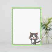 ハッピーグレーの子猫と目を閉じた紙シート (スタンド正面)