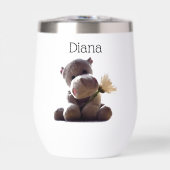 ハッピーグレーヒッポホールディングデイジーかわいいラブフォト (正面)