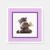 ハッピーグレーヒッポホールディングデイジーかわいいラブフォト スタンダードカクテルナプキン (正面)