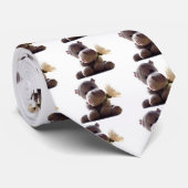 ハッピーグレーヒッポホールディングデイジーかわいいラブフォト ネクタイ (ロール)