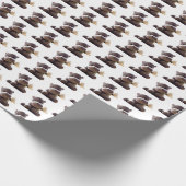 ハッピーグレーヒッポホールディングデイジーかわいいラブフォト ラッピングペーパー (角)