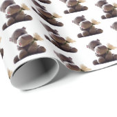 ハッピーグレーヒッポホールディングデイジーかわいいラブフォト ラッピングペーパー (ロールコーナー)