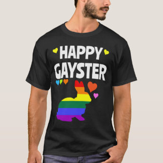 ハッピーゲイおもしろいスターLGBTゲイプライドイースターエッグ狩り Tシャツ