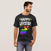 ハッピーゲイおもしろいスターLGBTゲイプライドイースターエッグ狩り Tシャツ