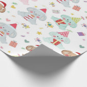 ハッピーコアラベアークリスマスパターン ラッピングペーパー (角)