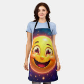 ハッピーコズミックアイズ絵文字 エプロン (着用した状態)