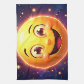 ハッピーコズミックアイズ絵文字 キッチンタオル (縦)