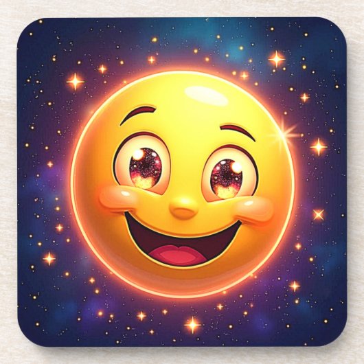 ハッピーコズミックアイズ絵文字 コースター (正面)