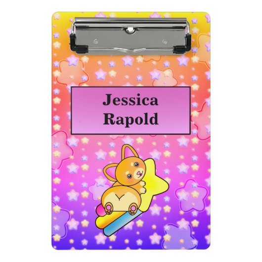 ハッピーコルギウィズビューティフルパステルスターズ ミニクリップボード (正面)