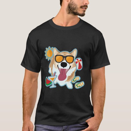 ハッピーコーギの夏 Tシャツ (正面)