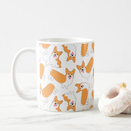 ハッピーコーギスかわいい子犬 コーヒーマグカップ