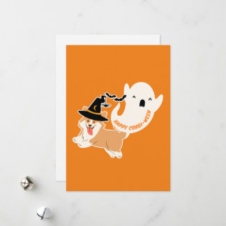 ハッピーコーギーウィーン | かわいいコーギー フラット ハロウィン カード