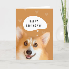 ハッピーコーギ誕生日カード(金ゴールド) カード