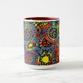 ハッピーコーヒー·アクリル色彩の鮮やか素朴ハンモダンド マグカップ (中央)