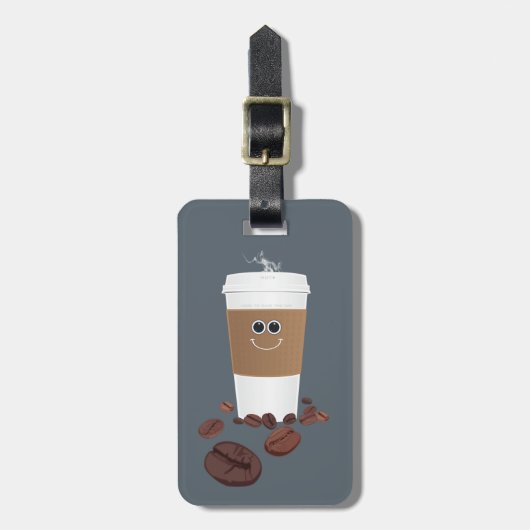 ハッピーコーヒー ラゲッジタグ (正面縦)
