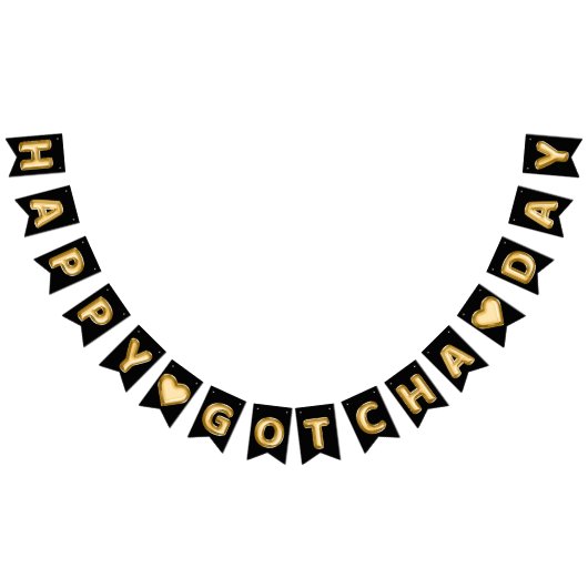 ハッピーゴッチャデイゴールドフォイルバルーン バンティングフラッグ (全)