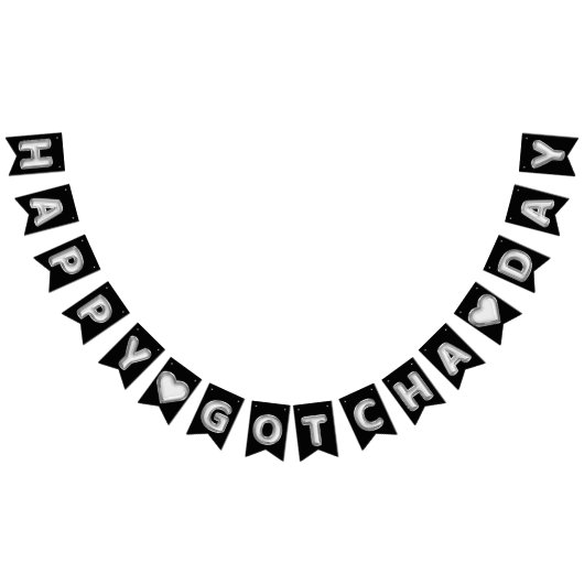 ハッピーゴッチャデー銀箔風船 バンティングフラッグ (全)