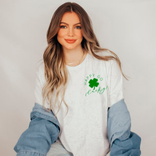 ハッピーゴーラッキーシャムロックセントパトリックユニセックスズ・デイ Tシャツ