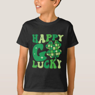 ハッピーゴーラッキーシャムロックSt patricks day女性男性 Tシャツ