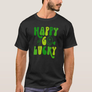 ハッピーゴーラッキーセントパトリックの日レトロアイリッシュアイレラン Tシャツ