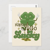 ハッピーゴーラッキーセントパトリックの日 ポストカード (正面/裏面)