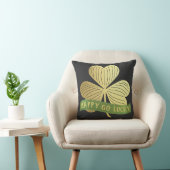 ハッピーゴーラッキー金ゴールドシャムロックセントパトリックの日 クッション (椅子)