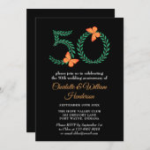 ハッピーゴールデンズ結婚アニバーサリーバタフライ 招待状 (正面/裏面)