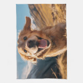 ハッピーゴールデンリト走リーバー キッチンタオル (縦)