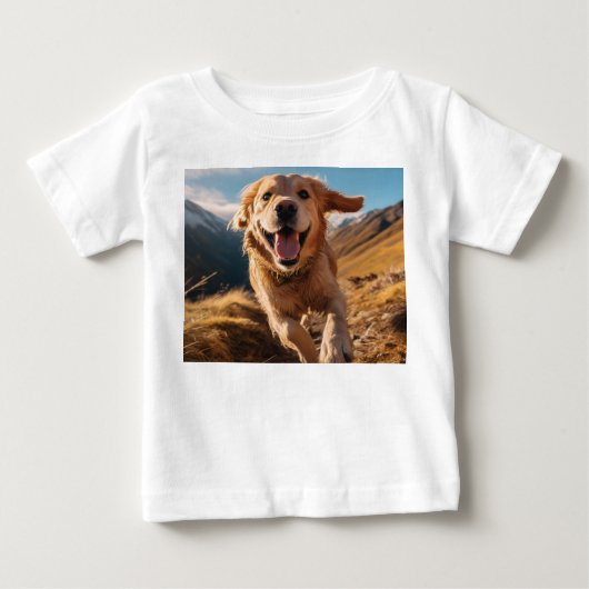 ハッピーゴールデンリト走リーバー ベビーTシャツ (正面)