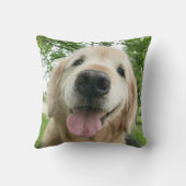 ハッピーゴールデンレトリバードッグアウトサイドポートレート クッション (裏面)