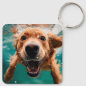 ハッピーゴールデンレトリバー水中スイミング キーホルダー (裏面)