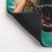 ハッピーゴールデンレトリバー水中スイミング マウスパッド (コーナー)