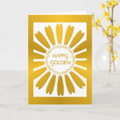 ハッピーゴールデン誕生日カード カード (黄色い花)