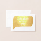 ハッピーゴールデン誕生日ホイ実在ル 箔カード (封筒付き正面)