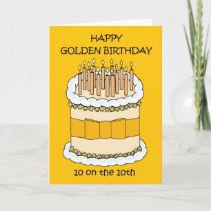 ハッピーゴールデン誕生日10日 カード