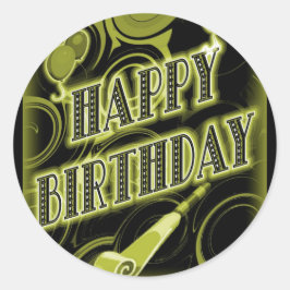 ハッピーゴールデン誕生日 ラウンドシール