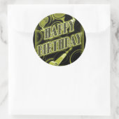 ハッピーゴールデン誕生日 ラウンドシール (バッグ)