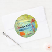 ハッピーサド顔抽象芸術ジェフハンカマーアルチュンクハウス ラウンドシール (封筒)