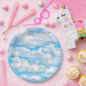 ハッピーサニークラウドブルーバックグラウンド ペーパープレート (パーティー)