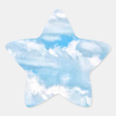 ハッピーサニークラウドブルーバックグラウンド 星シール (正面)