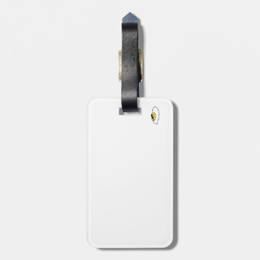 ハッピーサニーサイドアップエッグと顔 – サングラス ラゲッジタグ (裏面縦)