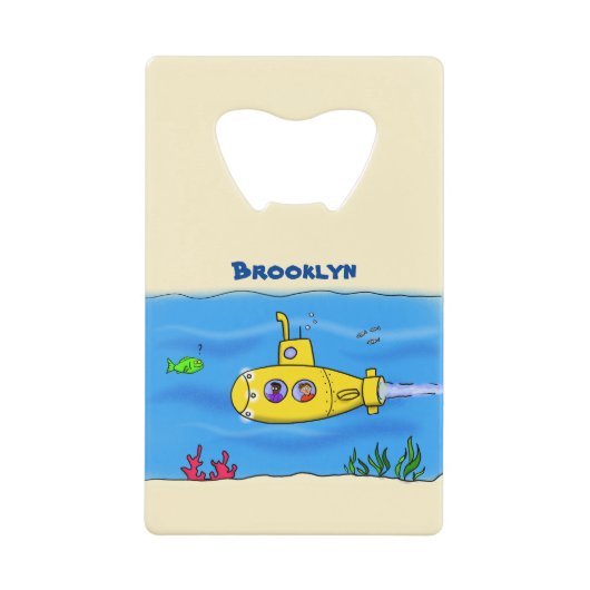 ハッピーサブマリン漫画 クレジットカード栓抜き (正面)