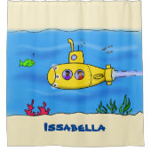 ハッピーサブマリン漫画 シャワーカーテン (正面)