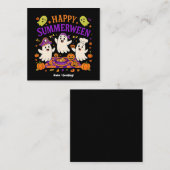 ハッピーサマーウィンハロウィン不気味サマー幽霊 スクエア名刺 (正面/裏面)